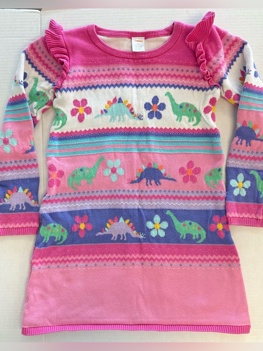 Gymboree Fairisle Sweater Dress Dino Friends 8